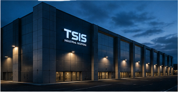 TSIS industrial facility exterior at dusk